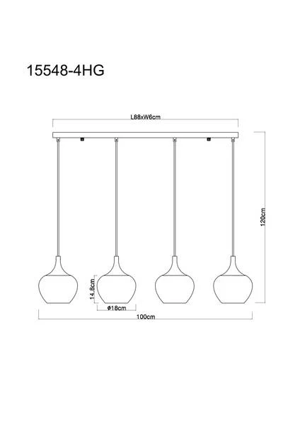Pendelleuchte Maxy Typ F - Farbglas / Eisen - 4-flammig - Image 7