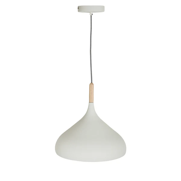 Pendelleuchte Mexlite XVII - Aluminium / Buche massiv- 1-flammig - Weiß - Image 2