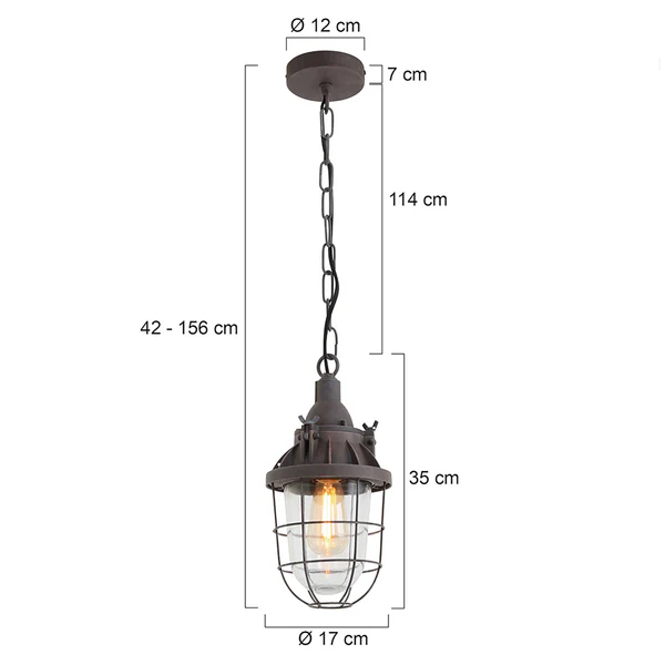 Pendelleuchte Mexlite XXVIII - Klarglas / Stahl - 1-flammig - Braun - Image 7