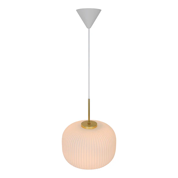 Pendelleuchte Milford - Milchglas - 1-flammig - Grau - 30 x 38 cm - Image 5