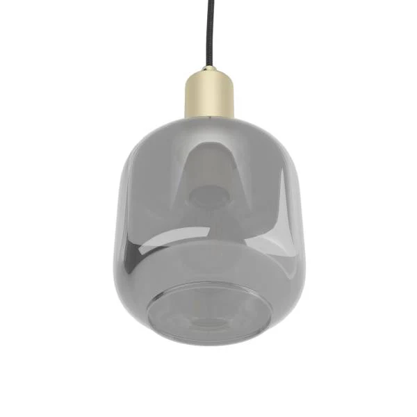 Pendelleuchte MOME 1-flammig - Rauchglas / Eisen - Messing - Image 9