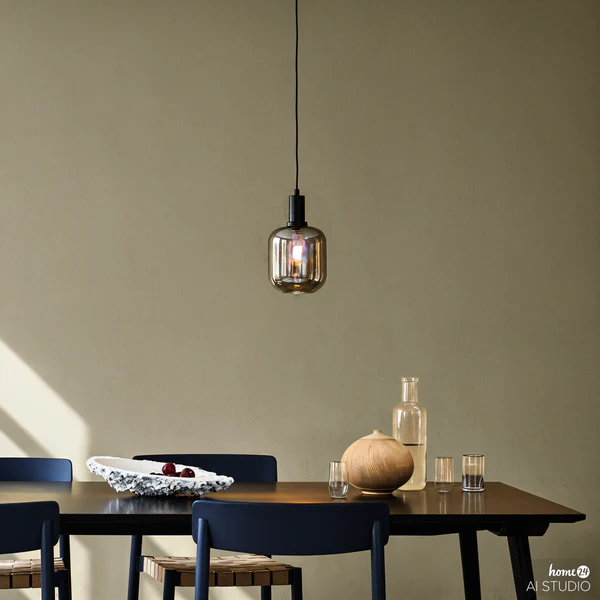 Pendelleuchte MOME 1-flammig - Rauchglas / Eisen - Schwarz - Image 2