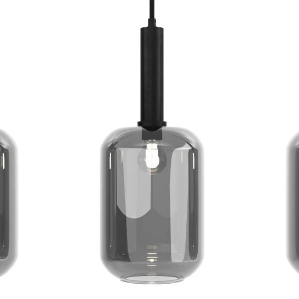 Pendelleuchte MOME 3-flammig - Rauchglas / Eisen - Image 8