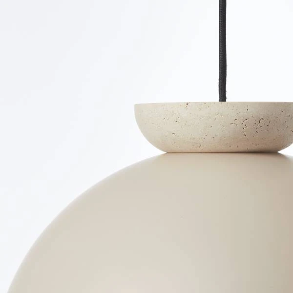 Pendelleuchte Nalam Marmor - Eisen / Marmor - Beige - 1-flammig - Image 7