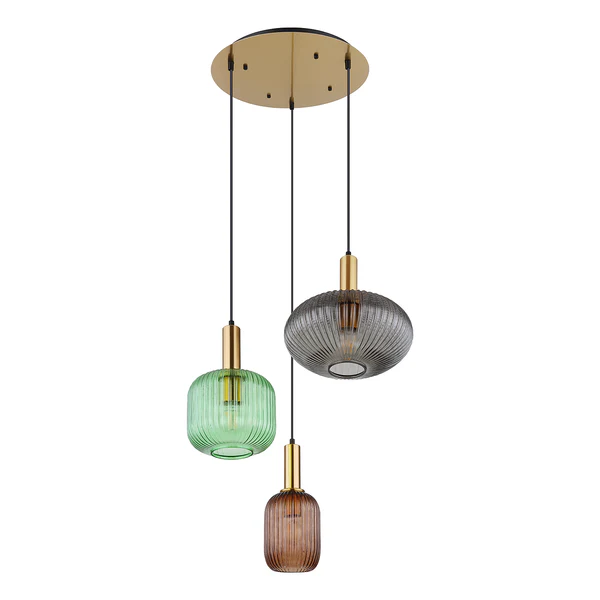 Pendelleuchte Normy Rund - Glas / Eisen - 3-flammig - Image 3