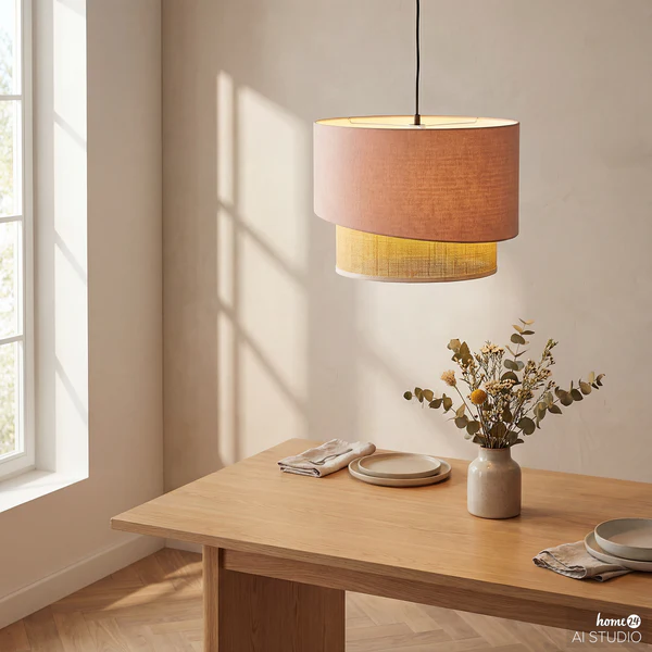 Pendelleuchte OKO Typ B - Textil / Rattan - 1-flammig - Image 2