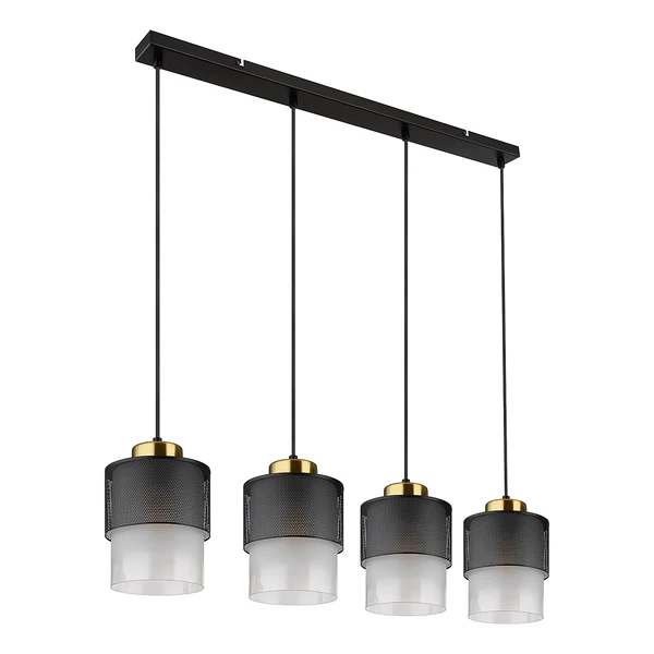 Pendelleuchte Olga - Satiniertes glas / Eisen - Flammenanzahl: 4 - Image 4