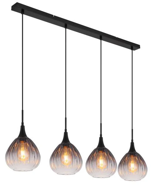 Pendelleuchte Olsen Typ B - Rauchglas / Eisen - 4-flammig - Image 4