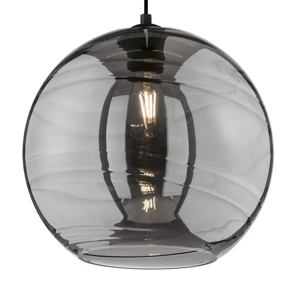 Pendelleuchte Opie II - Rauchglas / Eisen - 1-flammig
