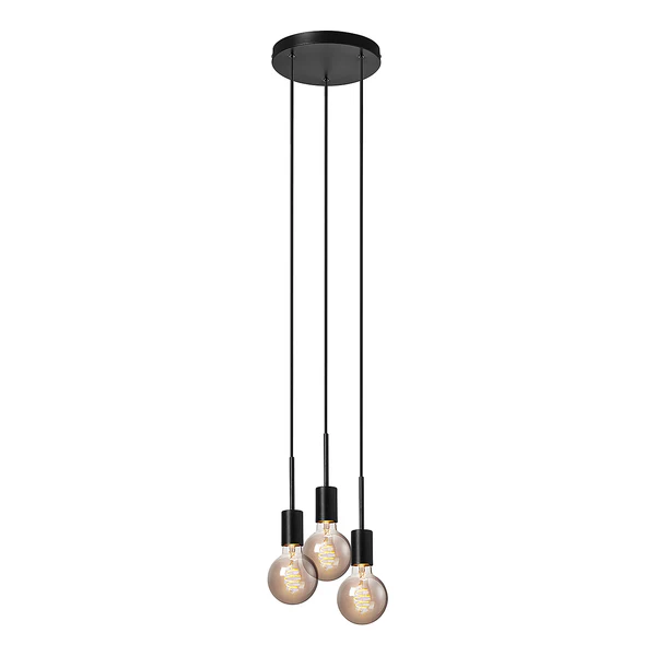 Pendelleuchte Paco I - Stahl - 3-flammig - Schwarz - Schwarz - Image 4