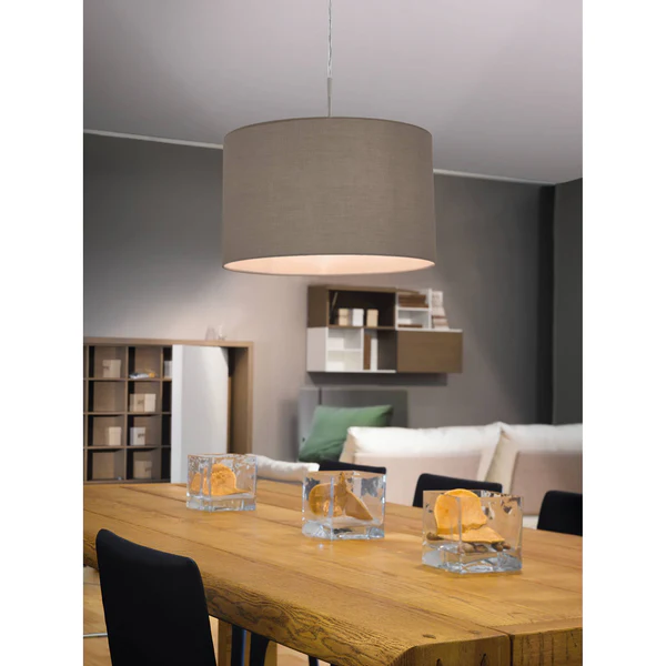 Pendelleuchte Pasteri III - Mischgewebe / Stahl - 1-flammig - Cappuccino - Breite: 38 cm - Image 8