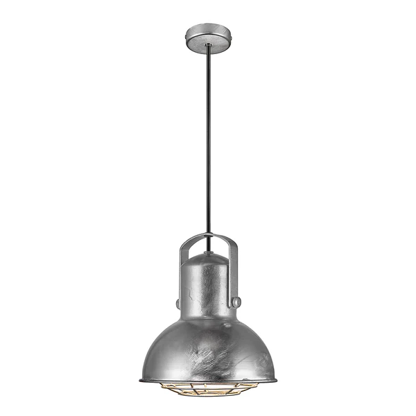 Pendelleuchte Porter Round - Stahl / PVC - Silber - 1-flammig - Durchmesser: 21 cm - Image 4