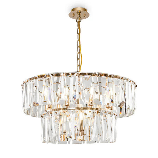 Pendelleuchte Puntes Typ B - Kristallglas / Mischmetall - 12-flammig - Gold - Image 3