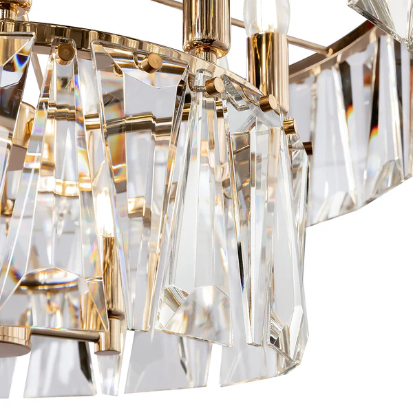 Pendelleuchte Puntes Typ B - Kristallglas / Mischmetall - 12-flammig - Gold - Image 4