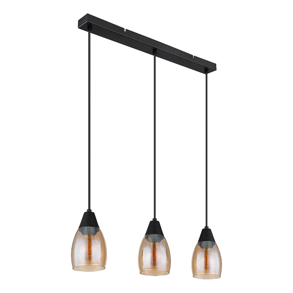 Pendelleuchte Reid - Farbglas / Eisen - 3-flammig - Image 4