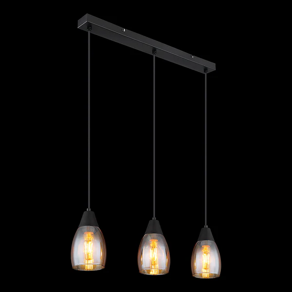 Pendelleuchte Reid - Farbglas / Eisen - 3-flammig - Image 8