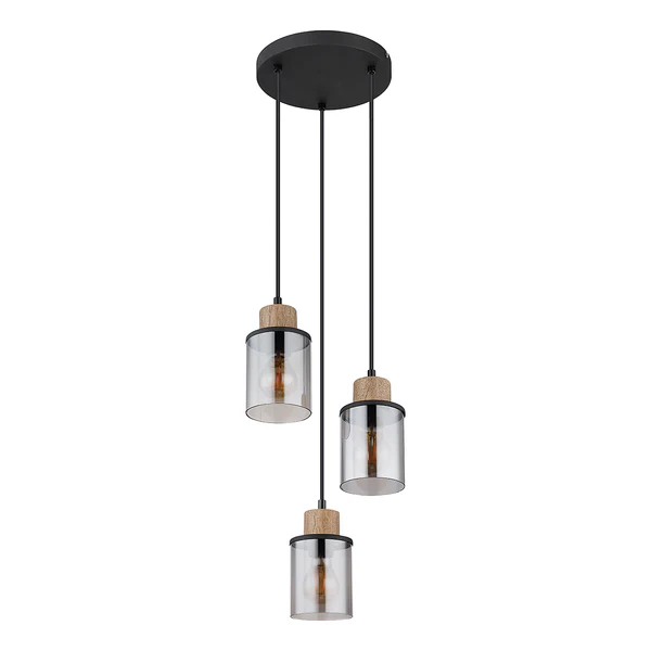 Pendelleuchte Reid Typ B - Farbglas / Eisen - 3-flammig - Image 3