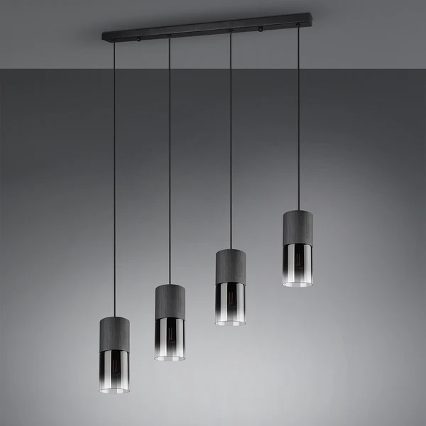 Pendelleuchte Robin II - Klarglas / Aluminium - 4-flammig - Image 5