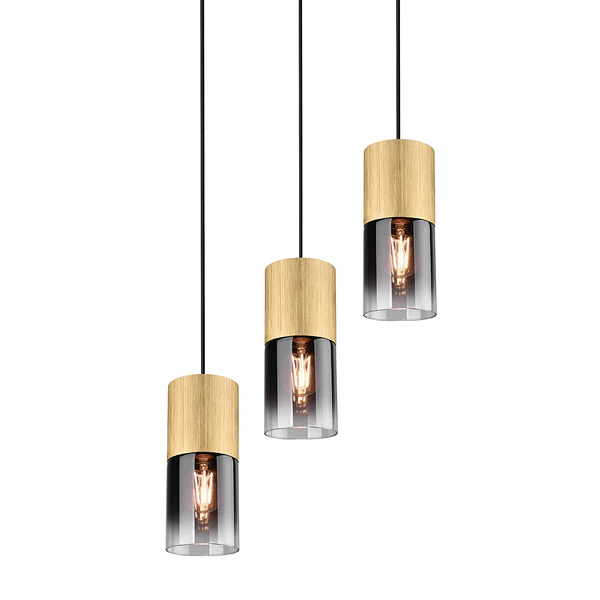 Pendelleuchte Robin Typ B - Rauchglas / Stahl - 1-flammig