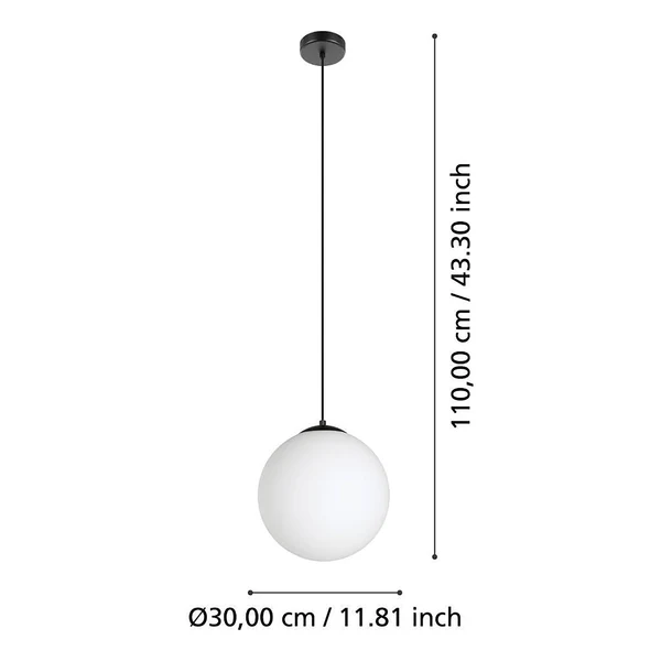 Pendelleuchte Rondo 3 - Stahl / Milchglas - 1-flammig - Flammenanzahl: 1 - Image 3