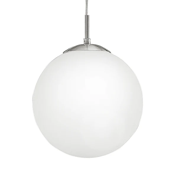 Pendelleuchte Rondo Opal - Opalglas / Stahl - 1-flammig - Durchmesser: 25 cm