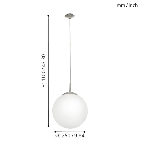 Pendelleuchte Rondo Opal - Opalglas / Stahl - 1-flammig - Durchmesser: 25 cm - Image 4