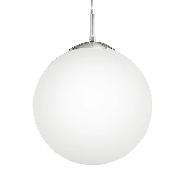 Pendelleuchte Rondo Opal - Opalglas / Stahl - 1-flammig - Durchmesser: 30 cm