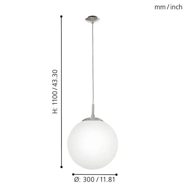 Pendelleuchte Rondo Opal - Opalglas / Stahl - 1-flammig - Durchmesser: 30 cm - Image 4