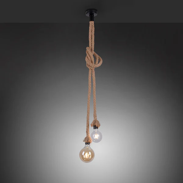 Pendelleuchte Rope II - Naturfaser - 2-flammig - Image 2