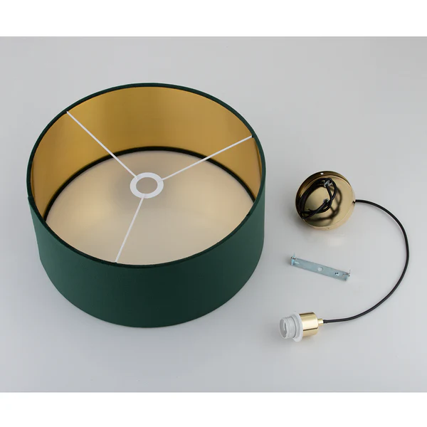 Pendelleuchte Satley - Samt / Metall - 1-flammig - Grün - Image 8
