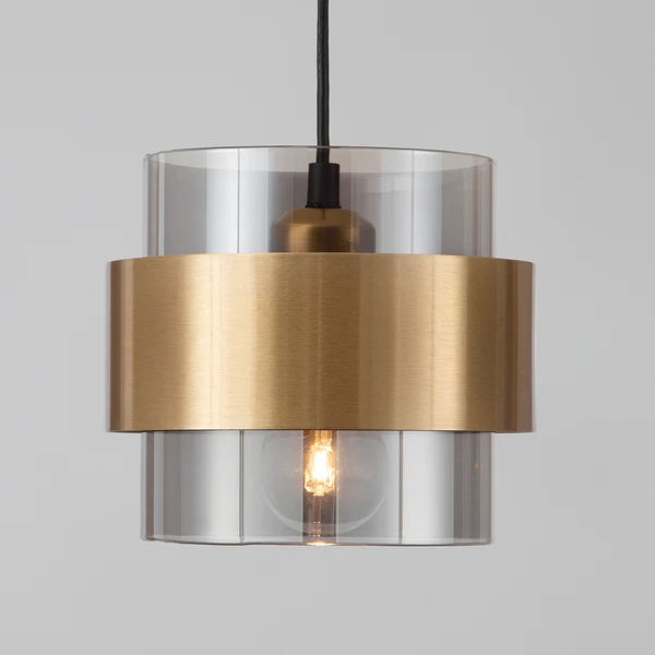 Pendelleuchte Sianna Typ A - Rauchglas / Aluminium - 1-flammig