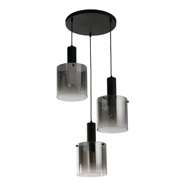 Pendelleuchte Sweden 3-flammig - Stahl / Glas - Schwarz - Image 2