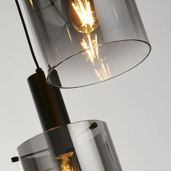 Pendelleuchte Sweden 3-flammig - Stahl / Glas - Schwarz - Image 3
