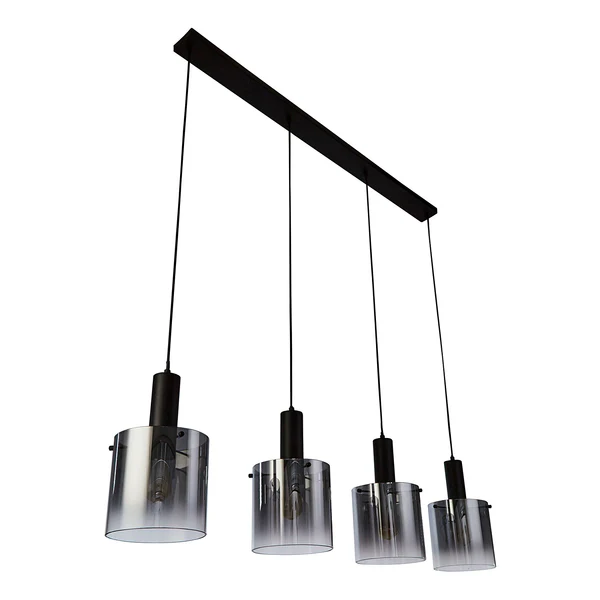 Pendelleuchte Sweden - Glas / Stahl - 4-flammig - Schwarz - Image 3