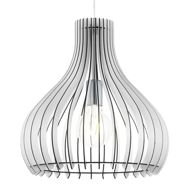 Pendelleuchte Tindori - Glas / Holz - 1-flammig - Weiß - Breite: 38 cm