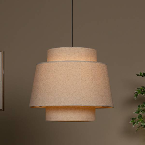 Pendelleuchte Tribute Typ B - Polyester - Beige - Flammenanzahl: 1