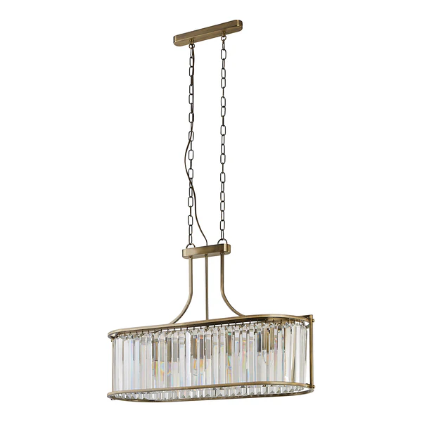 Pendelleuchte Victoria 5-flammig - Kristallglas / Stahl - Messing - Image 7