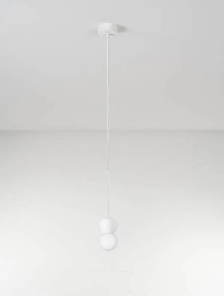 Pendelleuchte Zero Typ A - Aluminium / Opalglas - Weiß - Image 3