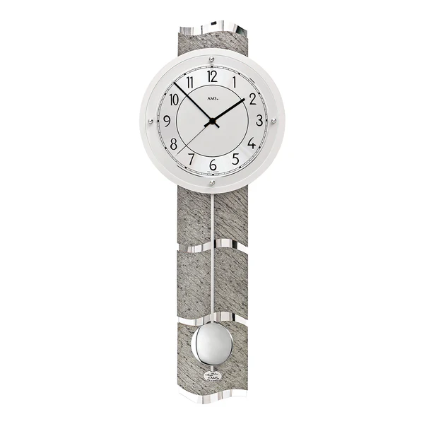 Pendelwanduhr Bult - Funk - Stein - Grau / Silber