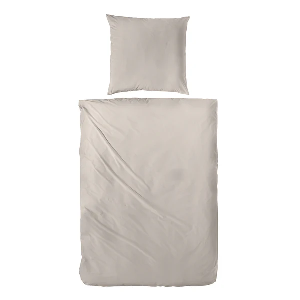 Perkal-Bettwäsche Smood Uni - Baumwollstoff - Kaschmir - 155 x 220 cm + Kissen 80 x 80 cm