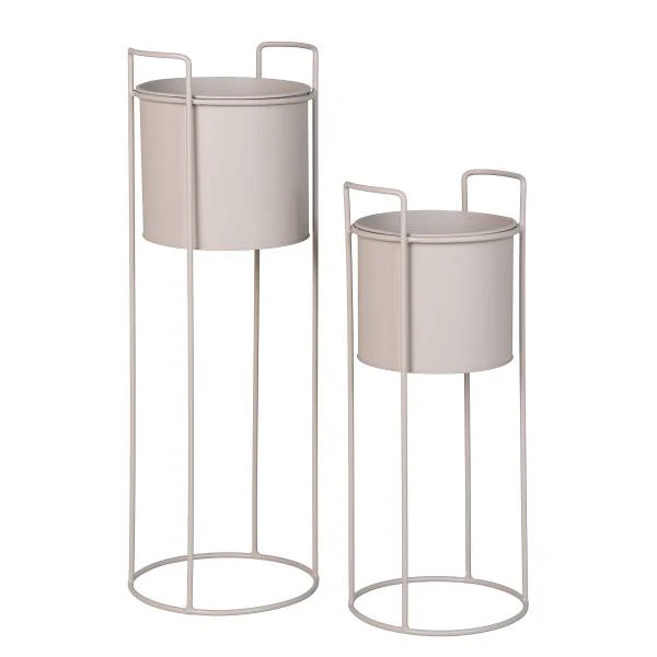 Pflanzständer-Set Rabo 2-teilig - Beige - Stahl