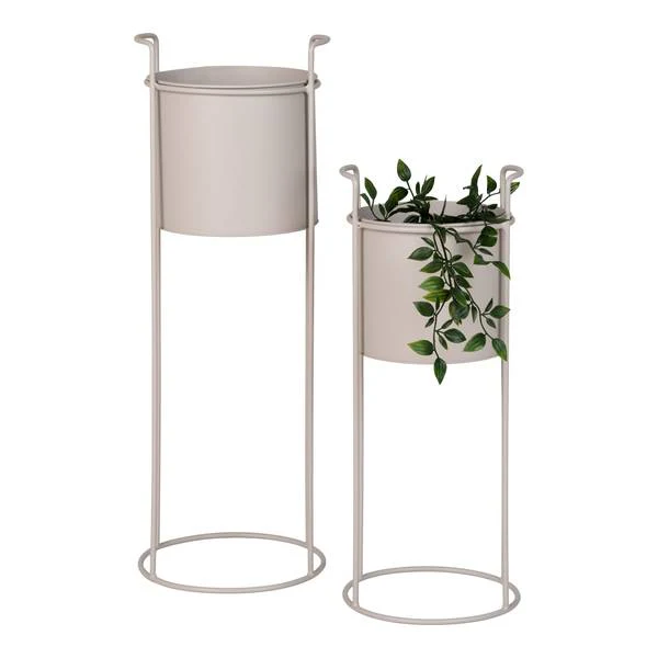 Pflanzständer-Set Rabo 2-teilig - Beige - Stahl - Image 6