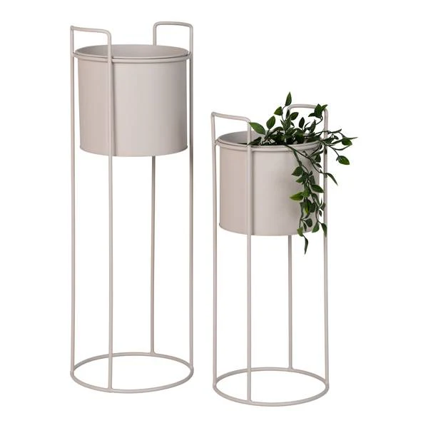 Pflanzständer-Set Rabo 2-teilig - Beige - Stahl - Image 7