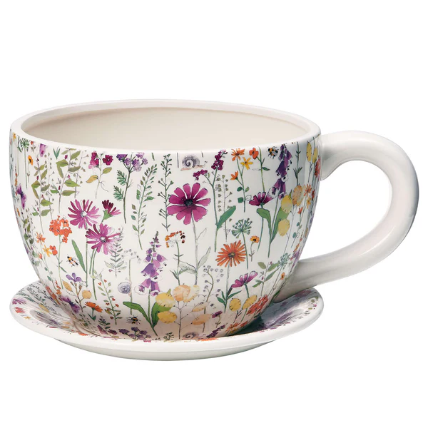 Pflanztasse PLANT A CUP Blumendekor - Dolomit - Mehrfarbig