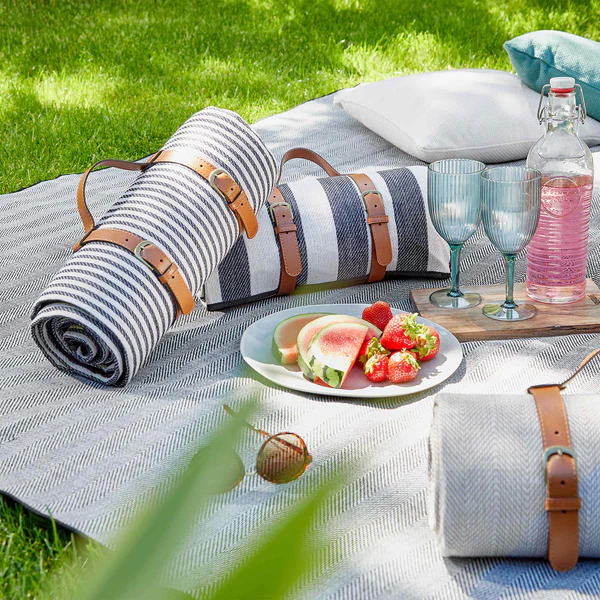 Picknickdecke WANDERLUST Streifen - Polyacryl / Polyester - Creme - Image 3