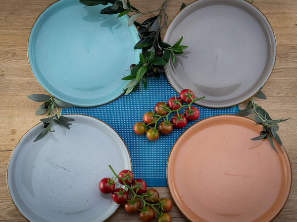 Pizzateller Vintage Nature 4er-Set - Porzellan - Mehrfarbig - Image 3