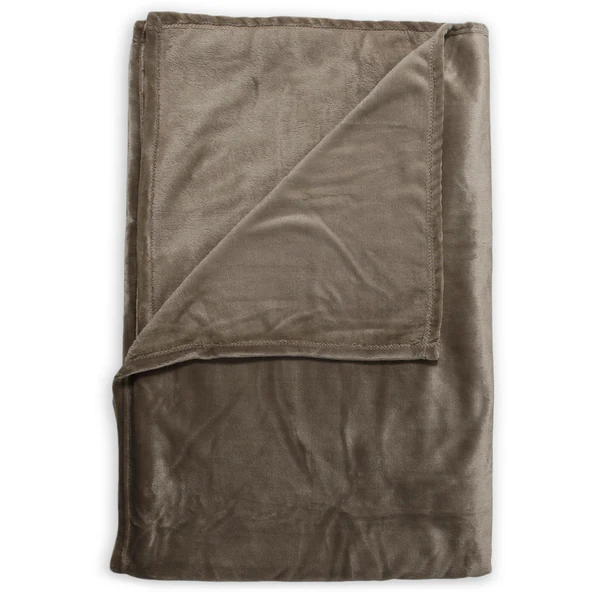 Plaid Cara - Polyester Fleece - Taupe