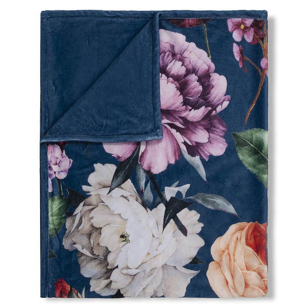 Plaid Fiori - Polysamt - 130 x 160 cm - Blau - Image 2