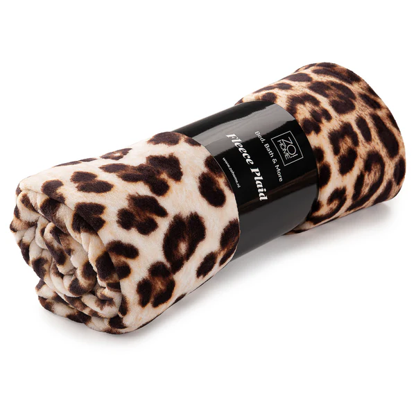 Plaid Leopard - Polyester Fleece - Braun - Image 4