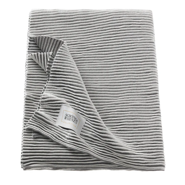 Plaid Liv - Baumwolle - Grau - 130 x 170 cm